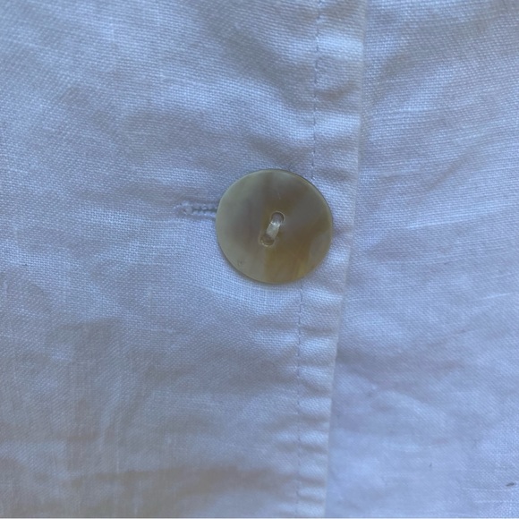 T & W Designs 100% Linen Button Front Top with Pockets and Back Pleat EUC Size L - Picture 7 of 7
